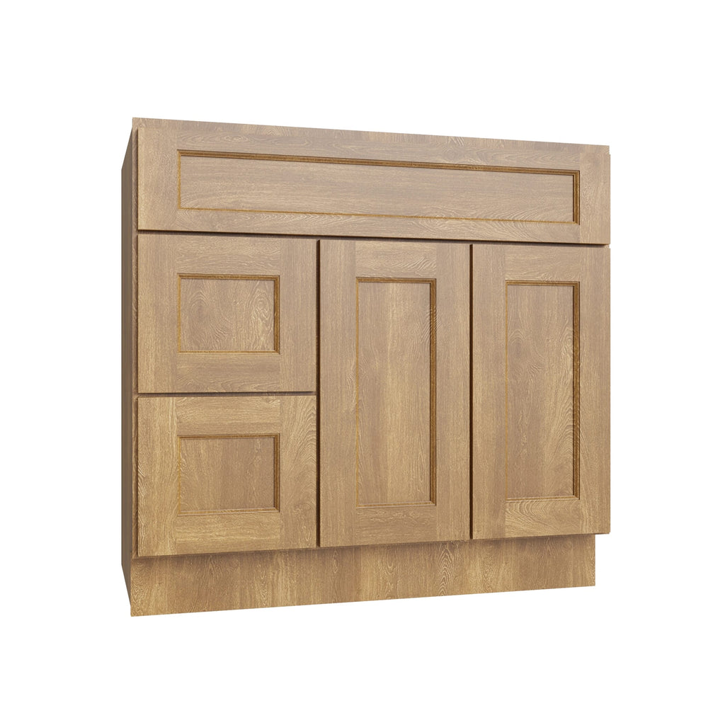 KCD Brooklyn Fawn Vanity Sink Base Left Drawer Stacking Cabinet - 36" W - product photo