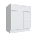 KCD Oslo White Vanity Sink Base Right Drawer Stacking Cabinet - 30" W - product photo