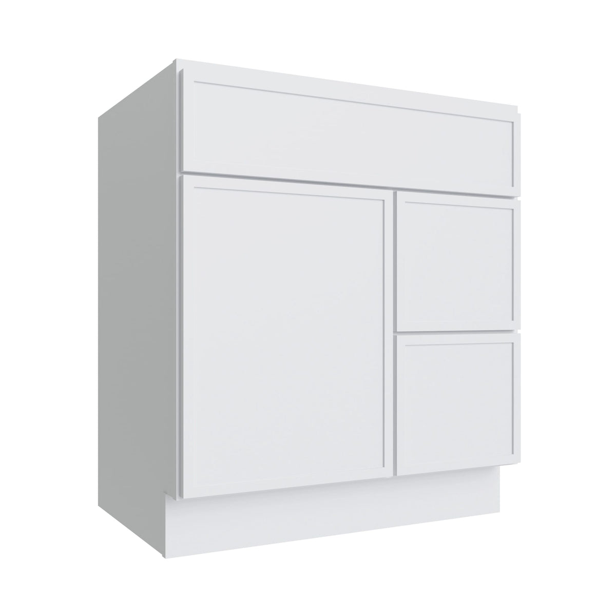 KCD Oslo White Vanity Sink Base Right Drawer Stacking Cabinet - 30" W - product photo