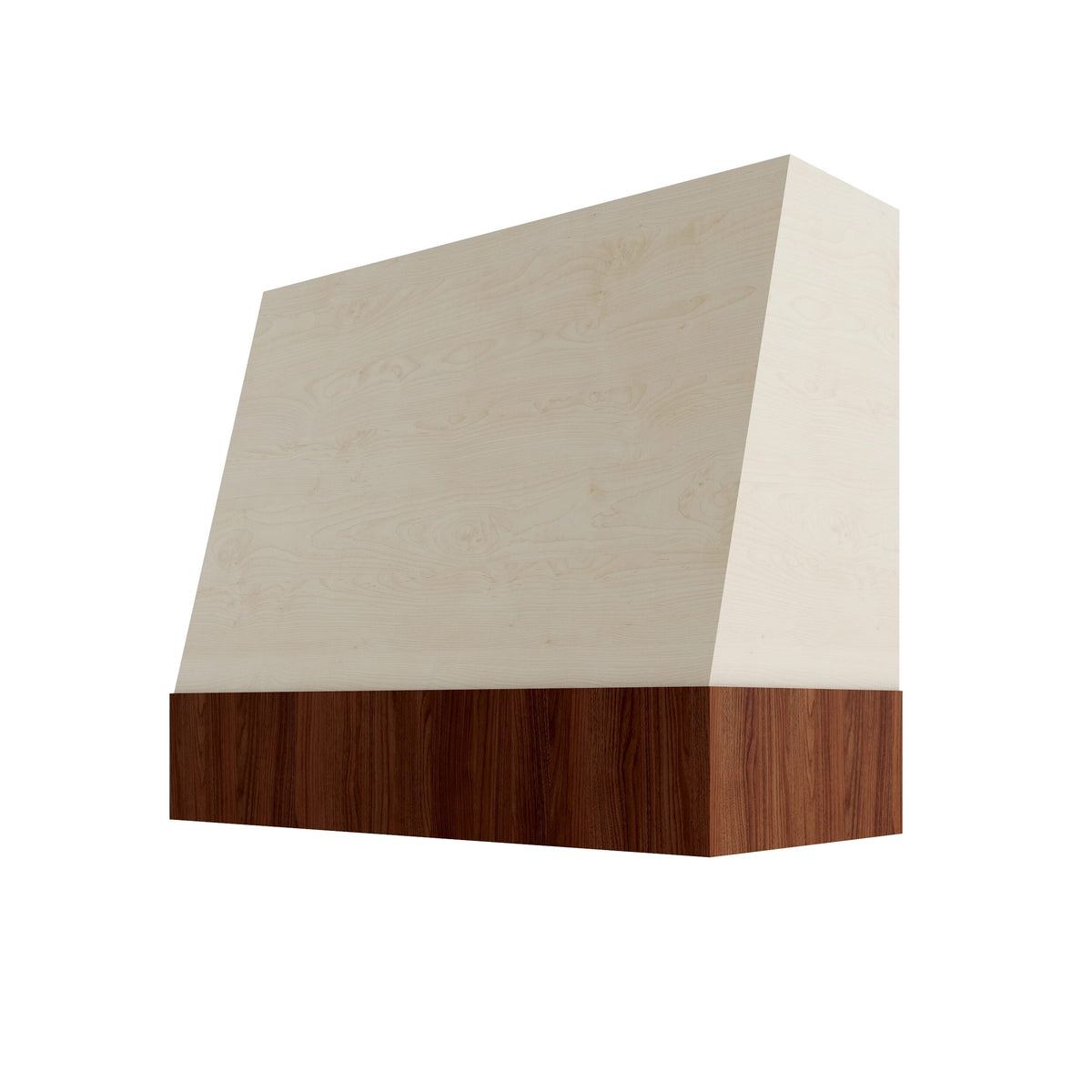 KCD Raw Angled Hood with Walnut Band - 42" W x 48" H - product photo