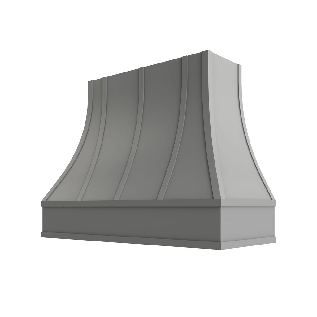 KCD Essential Gray Curved Hood with Strapping Flat Trim - 48" W x 36" H - product photo