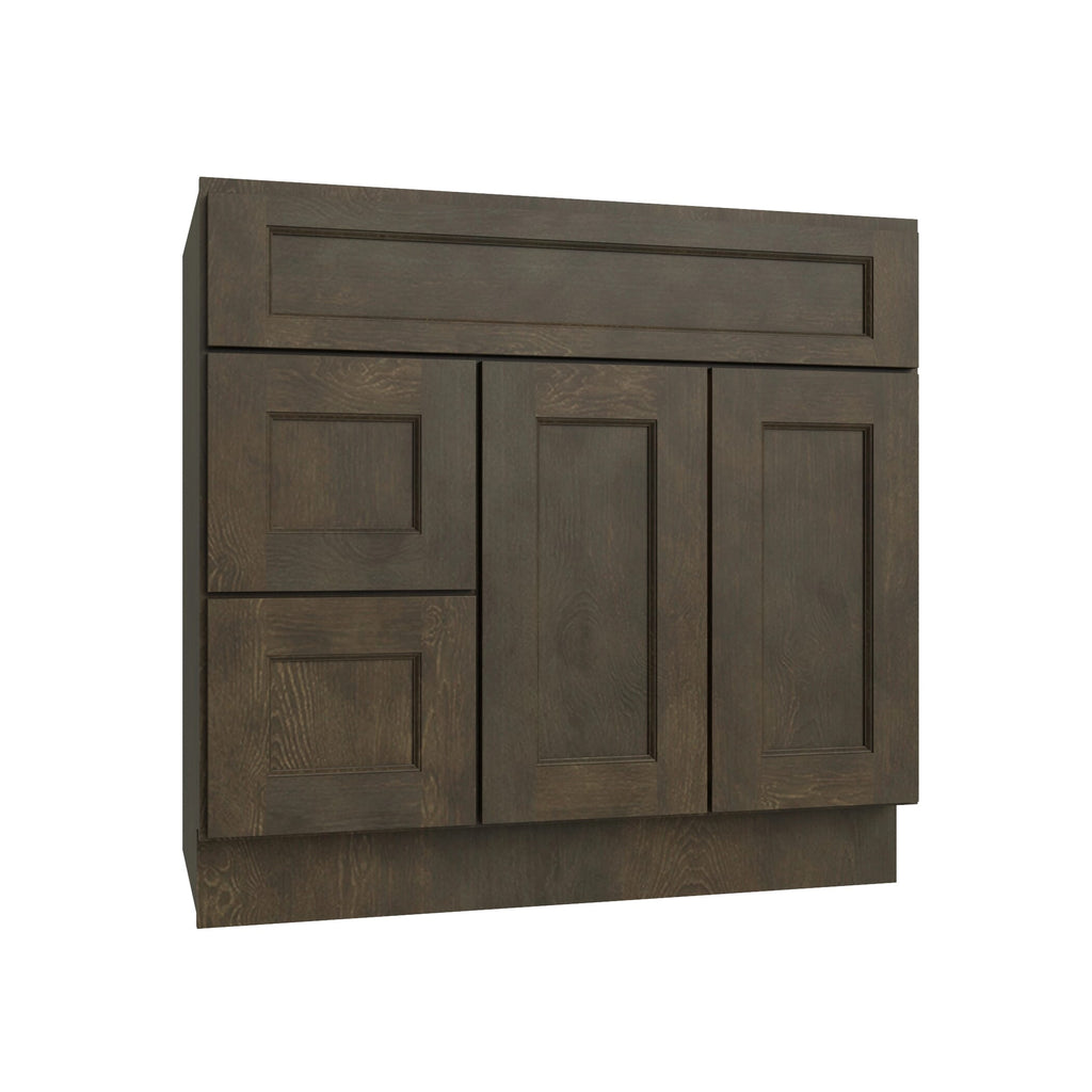 KCD Brooklyn Slate Vanity Sink Base Left Drawer Stacking Cabinet - 36" W - product photo