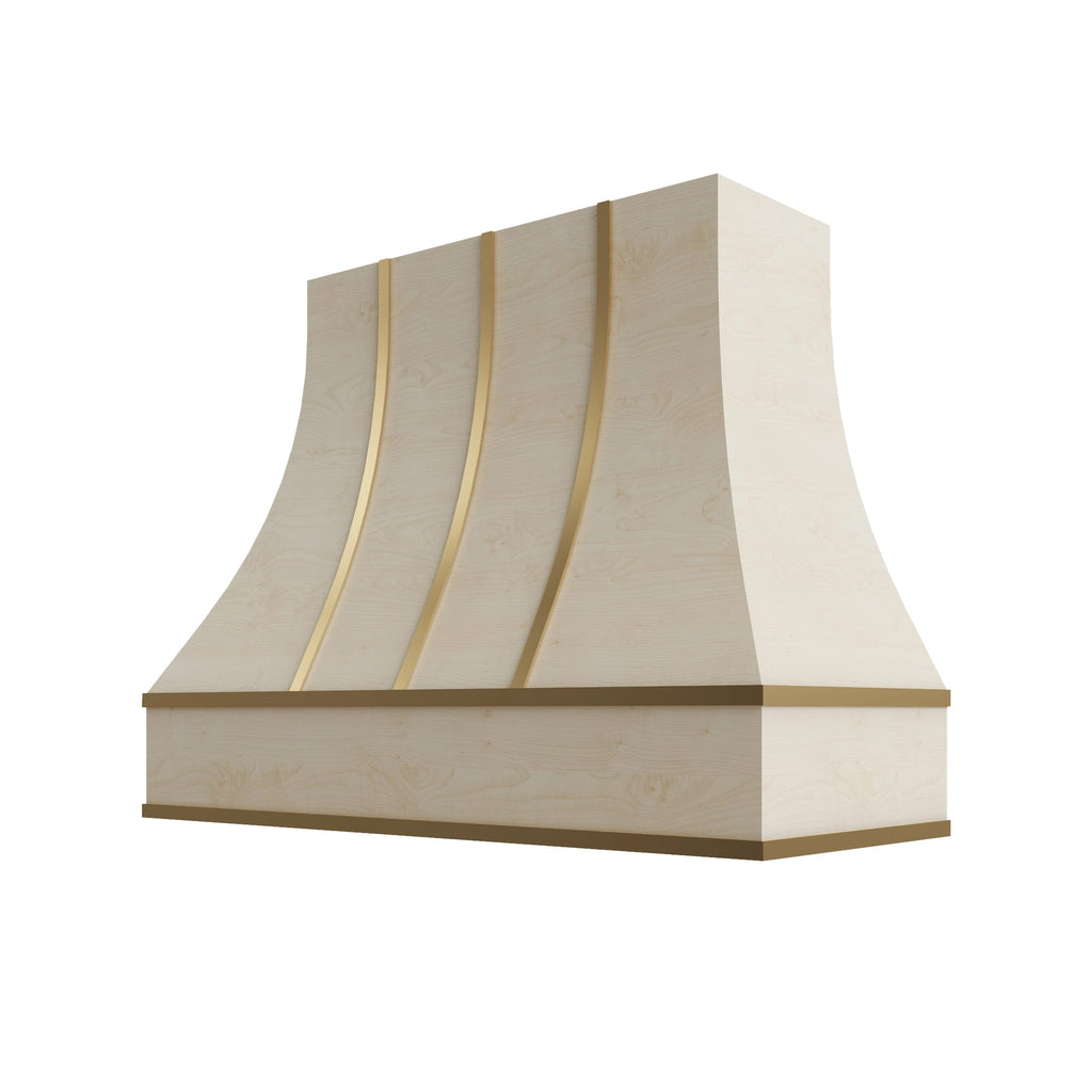 KCD Raw Curved Hood with Brass Strapping - 48" W x 48" H - product photo