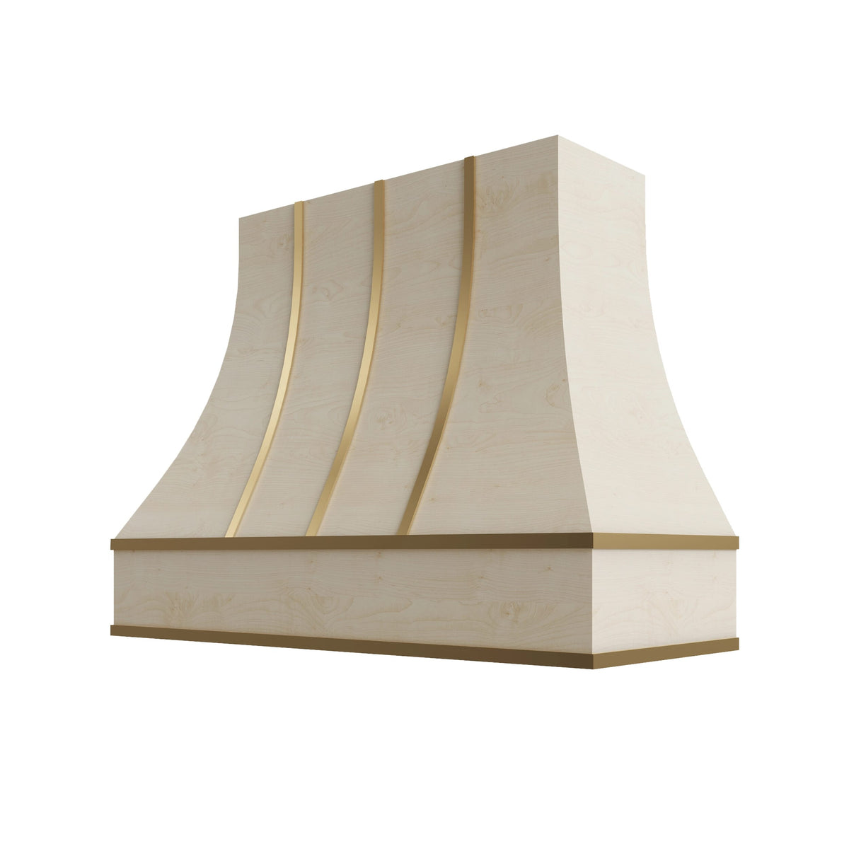 KCD Raw Curved Hood with Brass Strapping - 48" W x 48" H - product photo