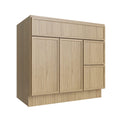 KCD Oslo Oak Vanity Sink Base Right Drawer Stacking Cabinet - 36" W - product photo