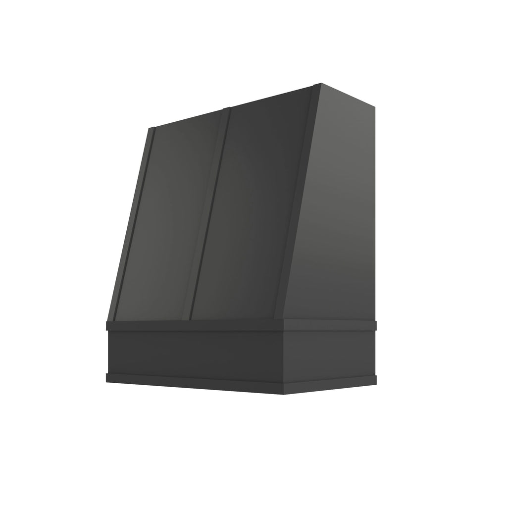 KCD Black Angled Hood with Strapping Flat Trim - 30" W x 36" H - product photo