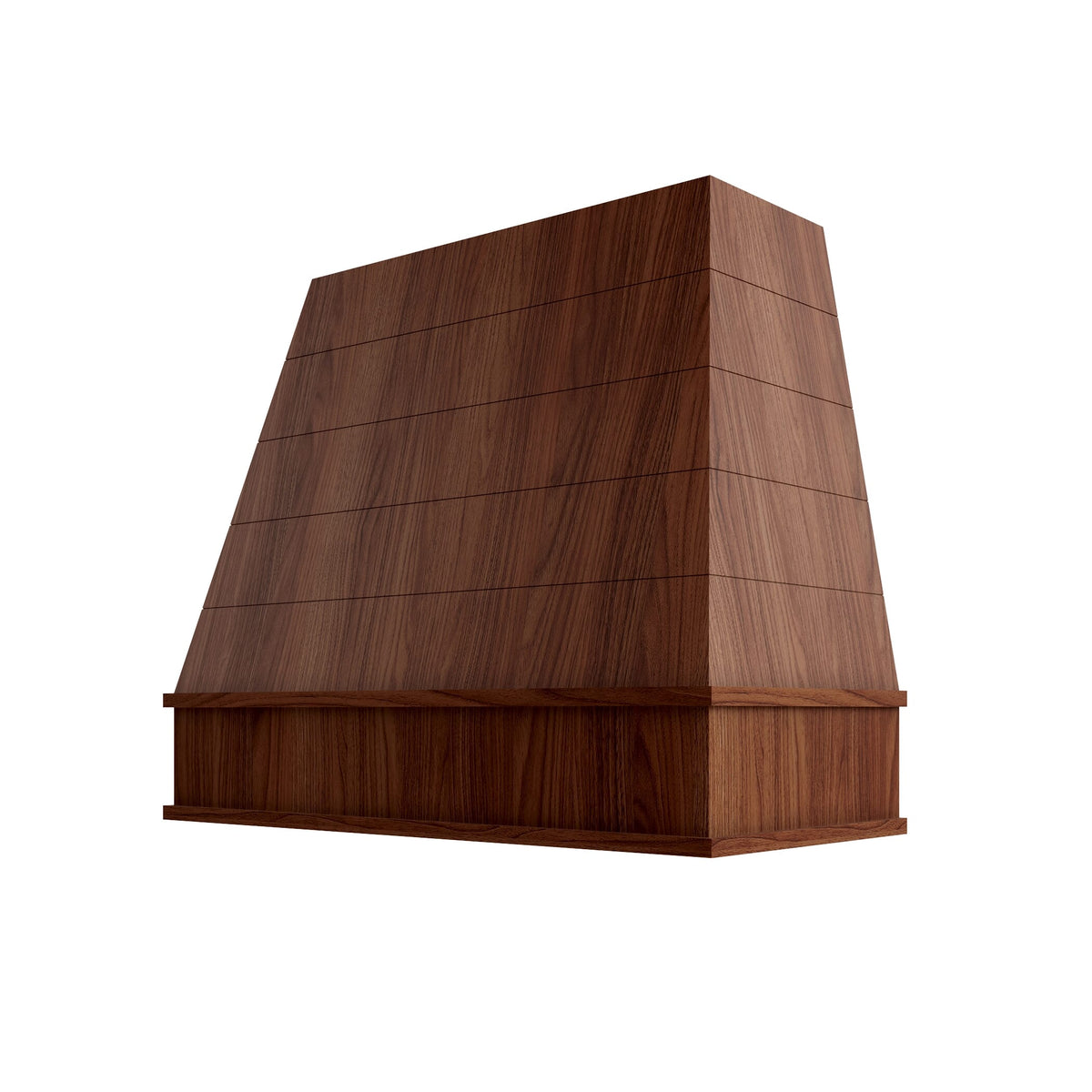 KCD Oslo Classic Walnut Tapered with Shiplap Hood Block Trim - 36" W x 30" H - product photo