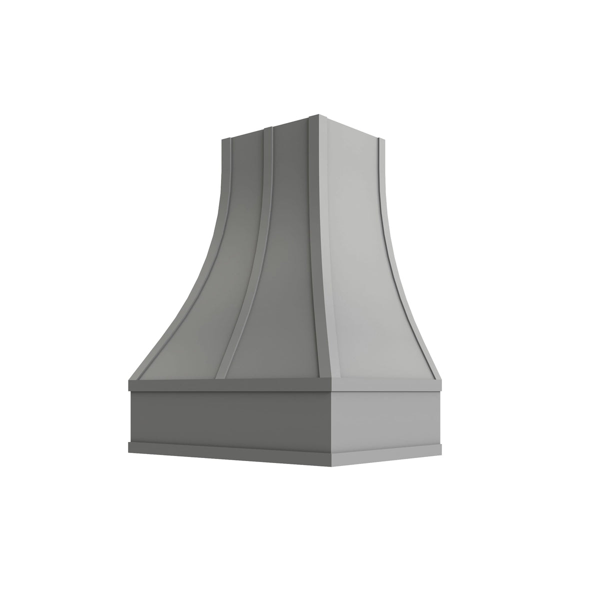 KCD Essential Gray Curved Hood with Strapping Flat Trim - 30" W x 36" H - product photo