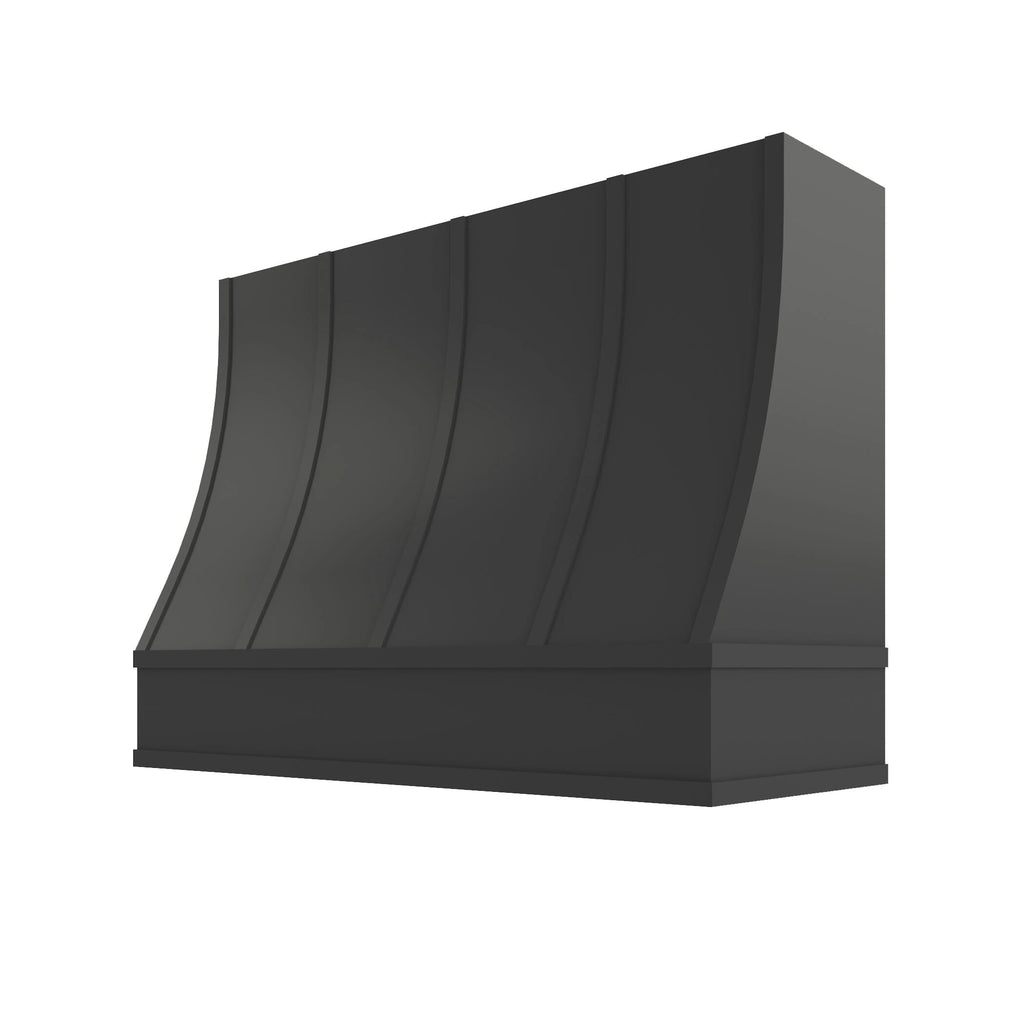 KCD Black Sloped Hood with Strapping Flat Trim - 48" W x 36" H - product photo