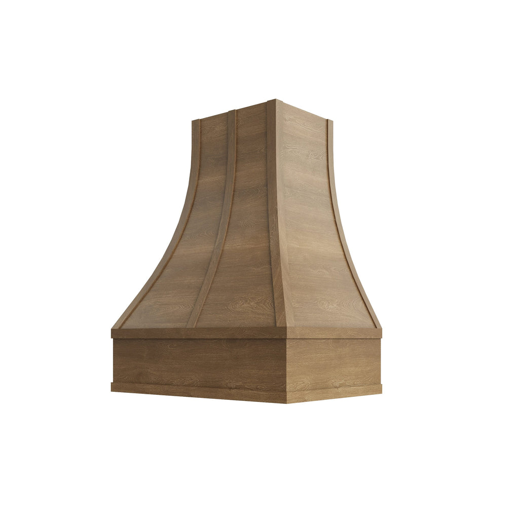 KCD Brooklyn Fawn Curved Hood with Strapping Flat Trim - 30" W x 48" H - product photo