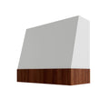 KCD Essential White Angled Hood with Walnut Band - 30" W x 36" H - product photo