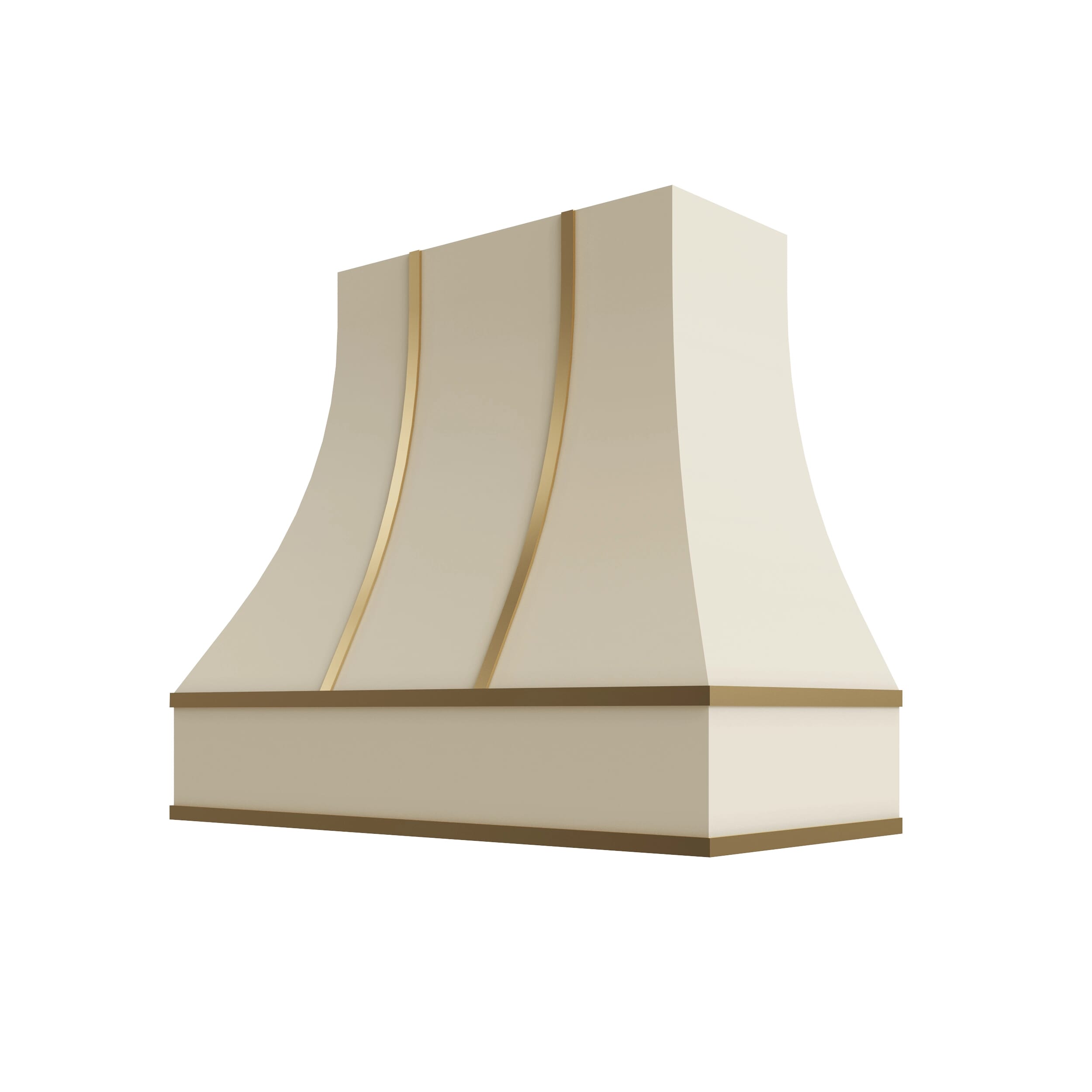 KCD Brooklyn Pearl Curved Hood with Brass Strapping - 42" W x 48" H - product photo