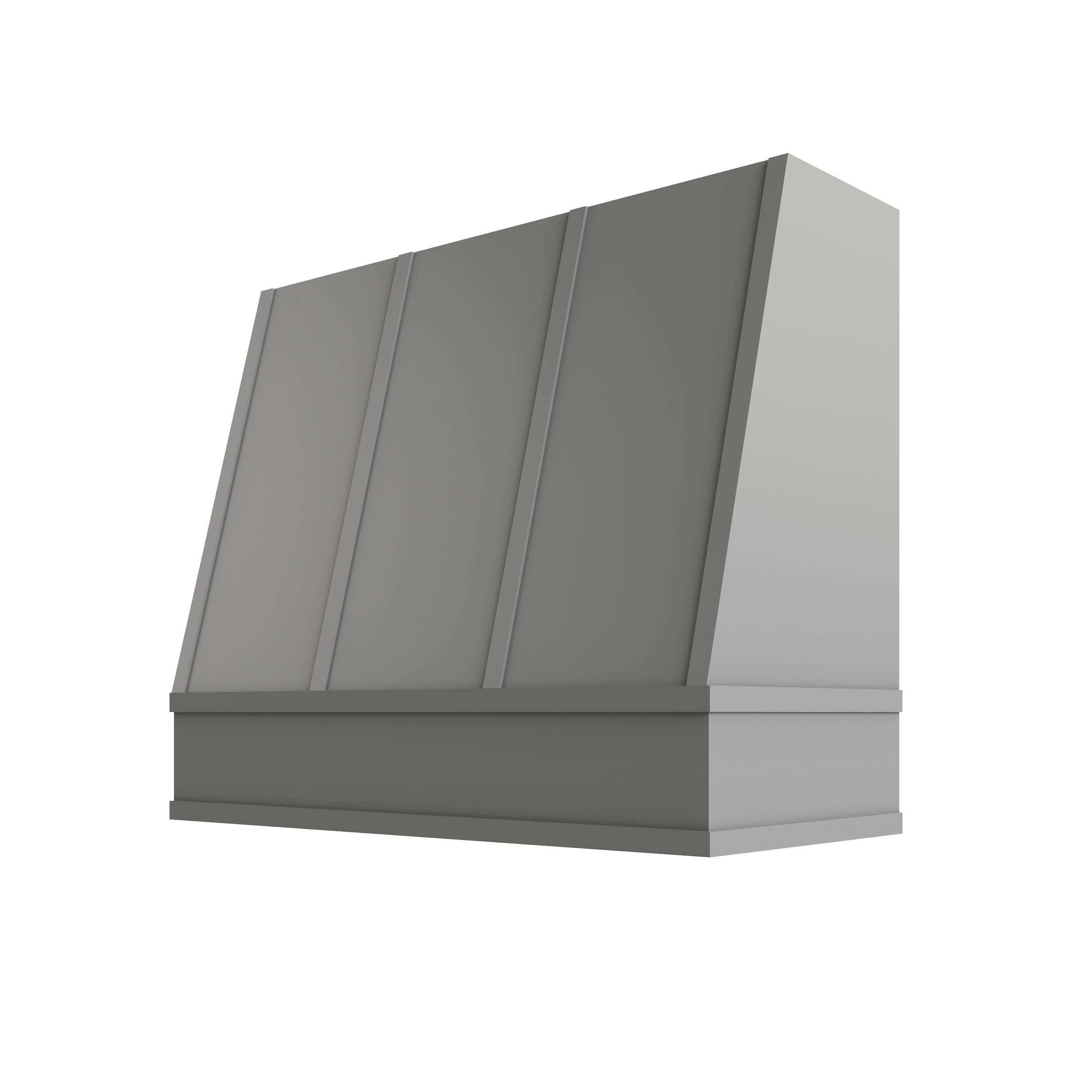 KCD Essential Gray Angled Hood with Strapping Flat Trim - 36" W x 30" H - product photo