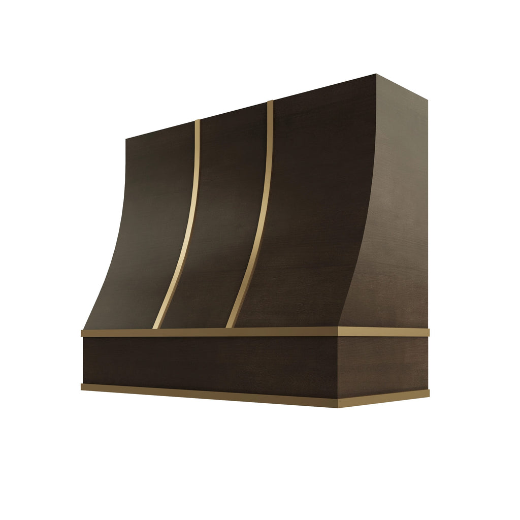 KCD Brooklyn Slate Sloped Hood with Brass Strapping - 42" W x 48" H - product photo