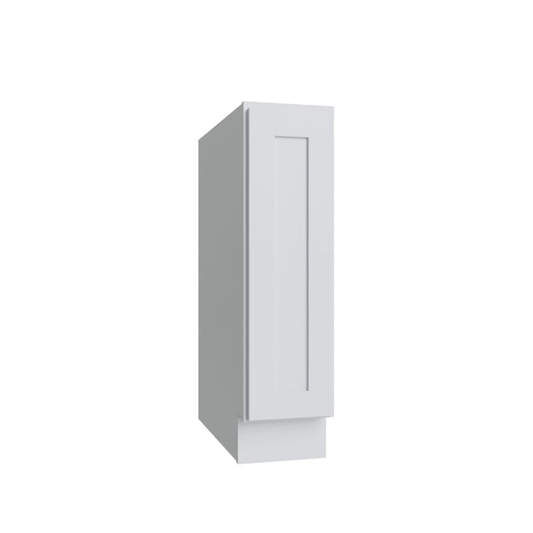 KCD Shaker Designer White Single Door Full Height Base Cabinet - 9" W