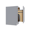 KCD Brooklyn Modern Gray Trash Can Base w/ Full Ht Door - 18" W w/ 2 Cans - product photo