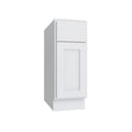 KCD Shaker Designer White Slab Single Door Standard Base Cabinet - 18" W - Reduced Height - product photo