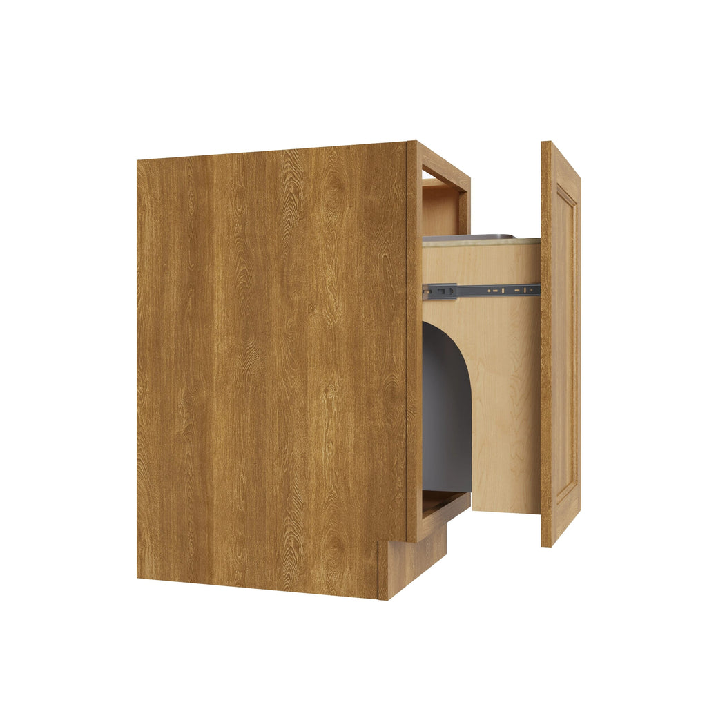 KCD Brooklyn Fawn Trash Can Base w/ Full Ht Door - 18" W w/ 1 Can - product photo