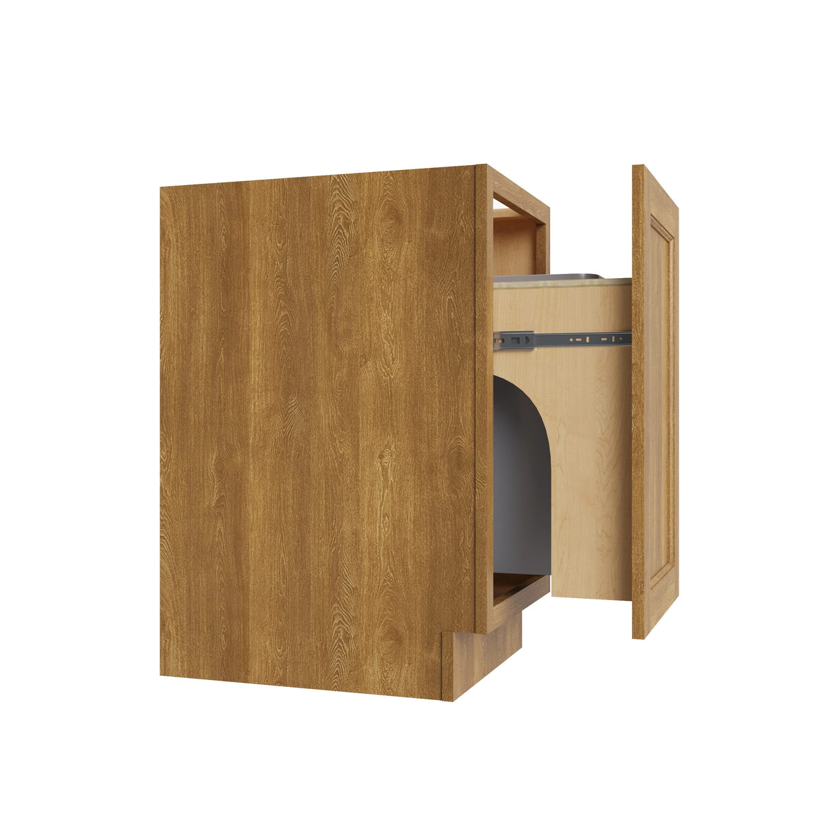 KCD Brooklyn Fawn Trash Can Base w/ Full Ht Door - 18" W w/ 1 Can - product photo