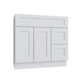 KCD Brooklyn Bright White Vanity Sink Base Right Drawer Stacking Cabinet - 36" W - product photo