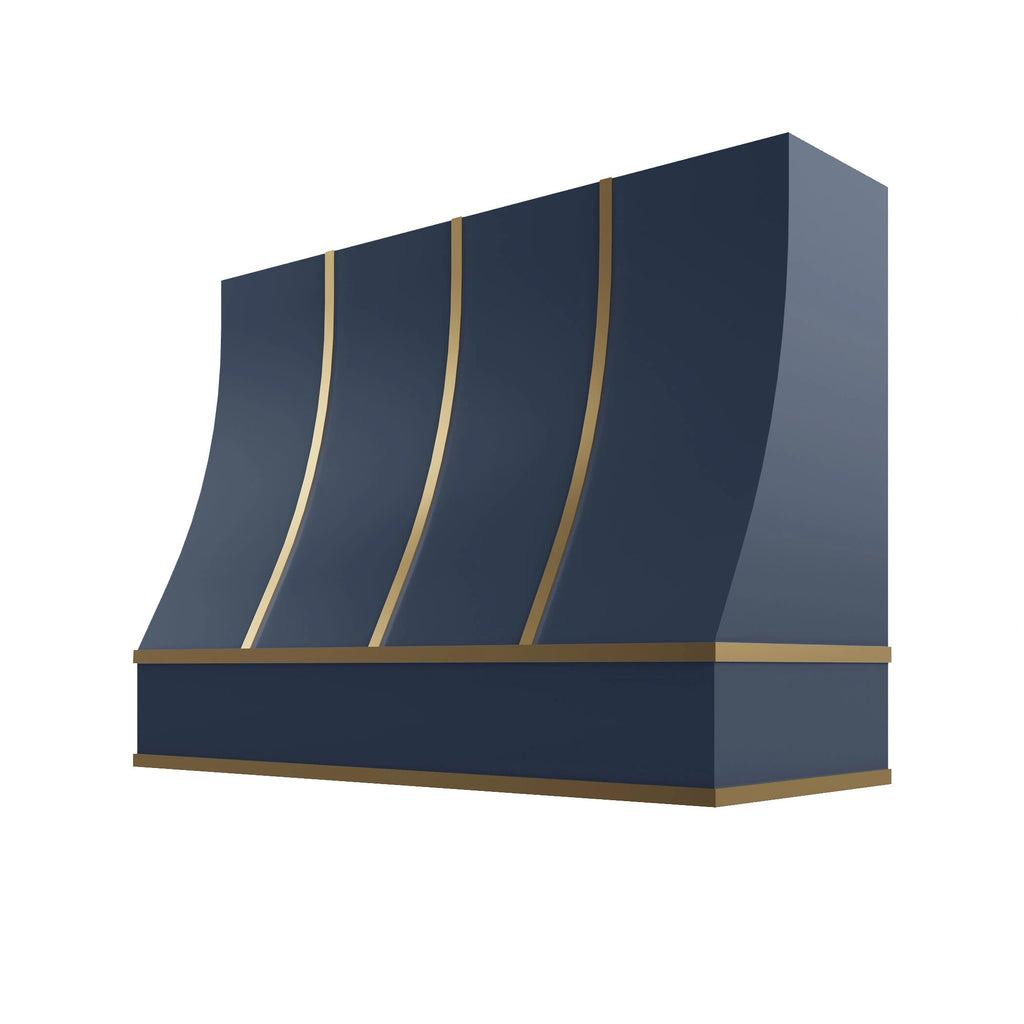 KCD Brooklyn Midnight Sloped Hood with Brass Strapping - 48" W x 48" H - product photo