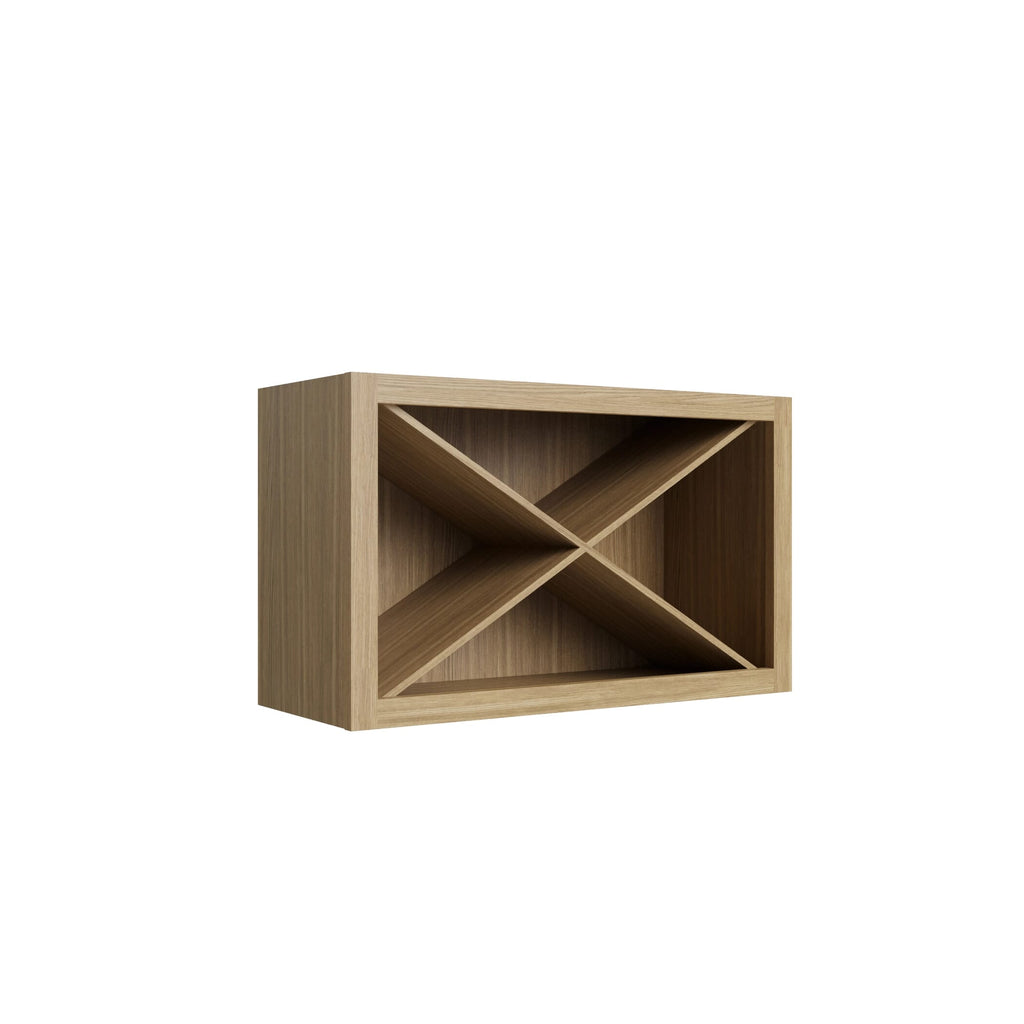 KCD Oslo Oak Wine Rack - 30" W x 18" H x 12" D - product photo