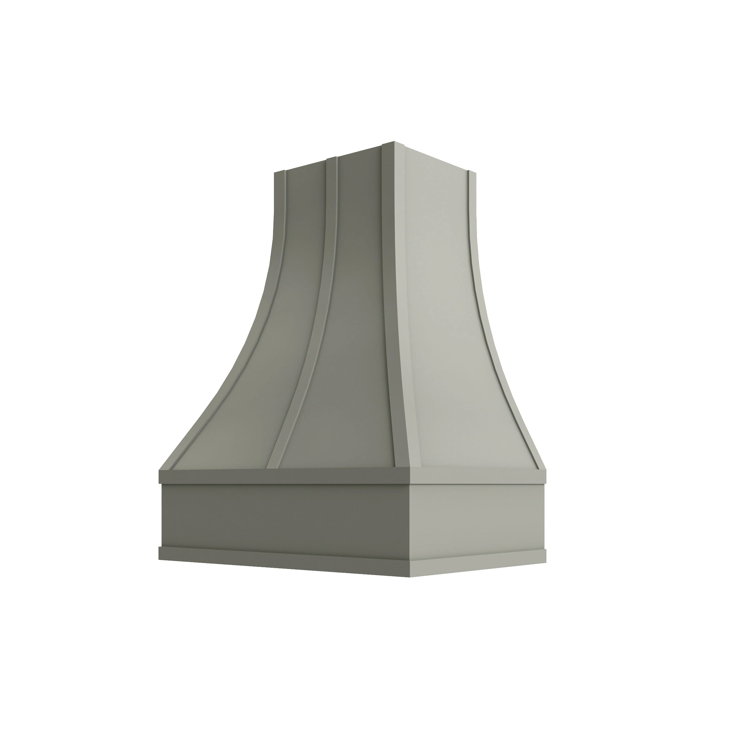 KCD Shaker Moss Curved Hood with Strapping Flat Trim - 30" W x 36" H - product photo