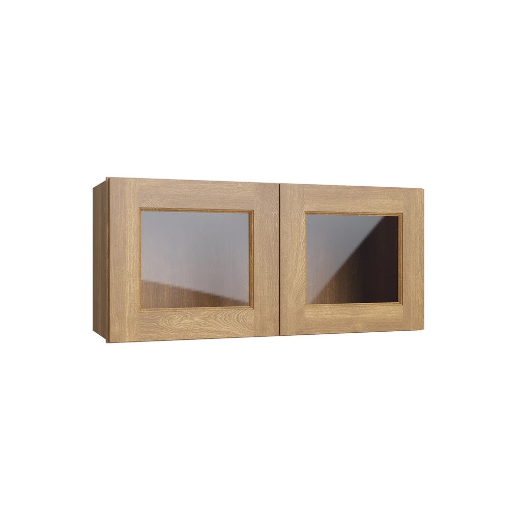 KCD Brooklyn Fawn 15" Wall Stacking Cabinets with Glass - product photo