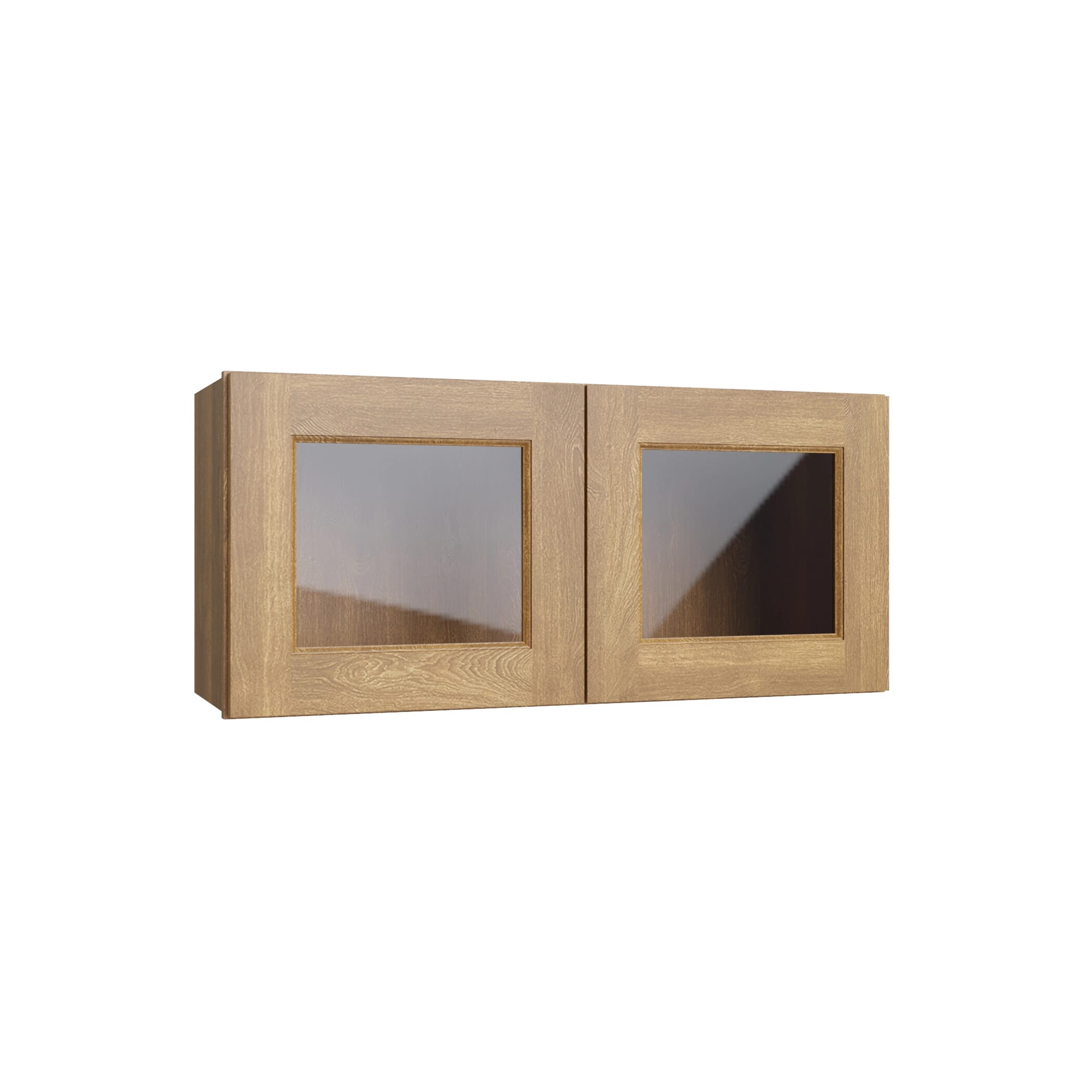 KCD Brooklyn Fawn 15" Wall Stacking Cabinets with Glass - product photo