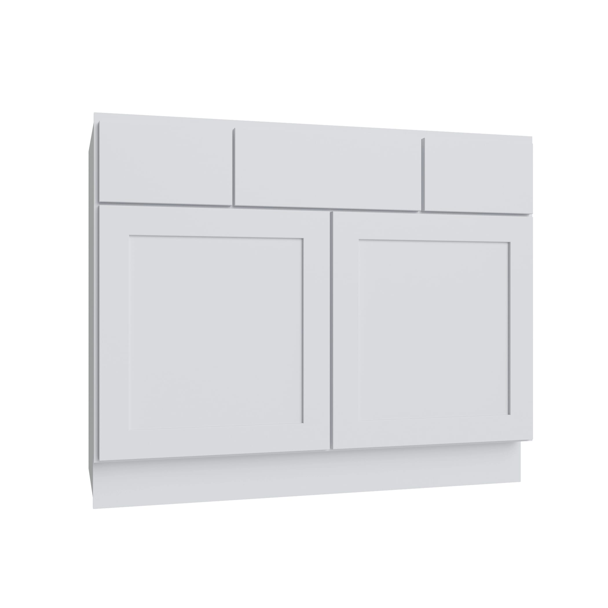 KCD Shaker Designer White Slab Vanity Sink Base - 36" W - product photo