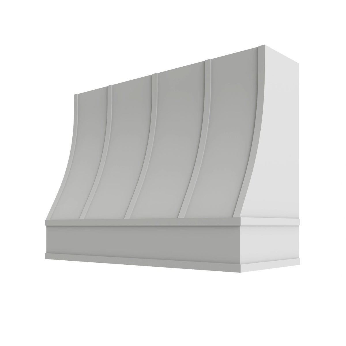 KCD Oslo White Sloped Hood with Strapping Flat Trim - 48" W x 48" H - product photo