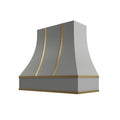 KCD Brooklyn Modern Gray Curved Hood with Brass Strapping - 36" W x 36" H - product photo