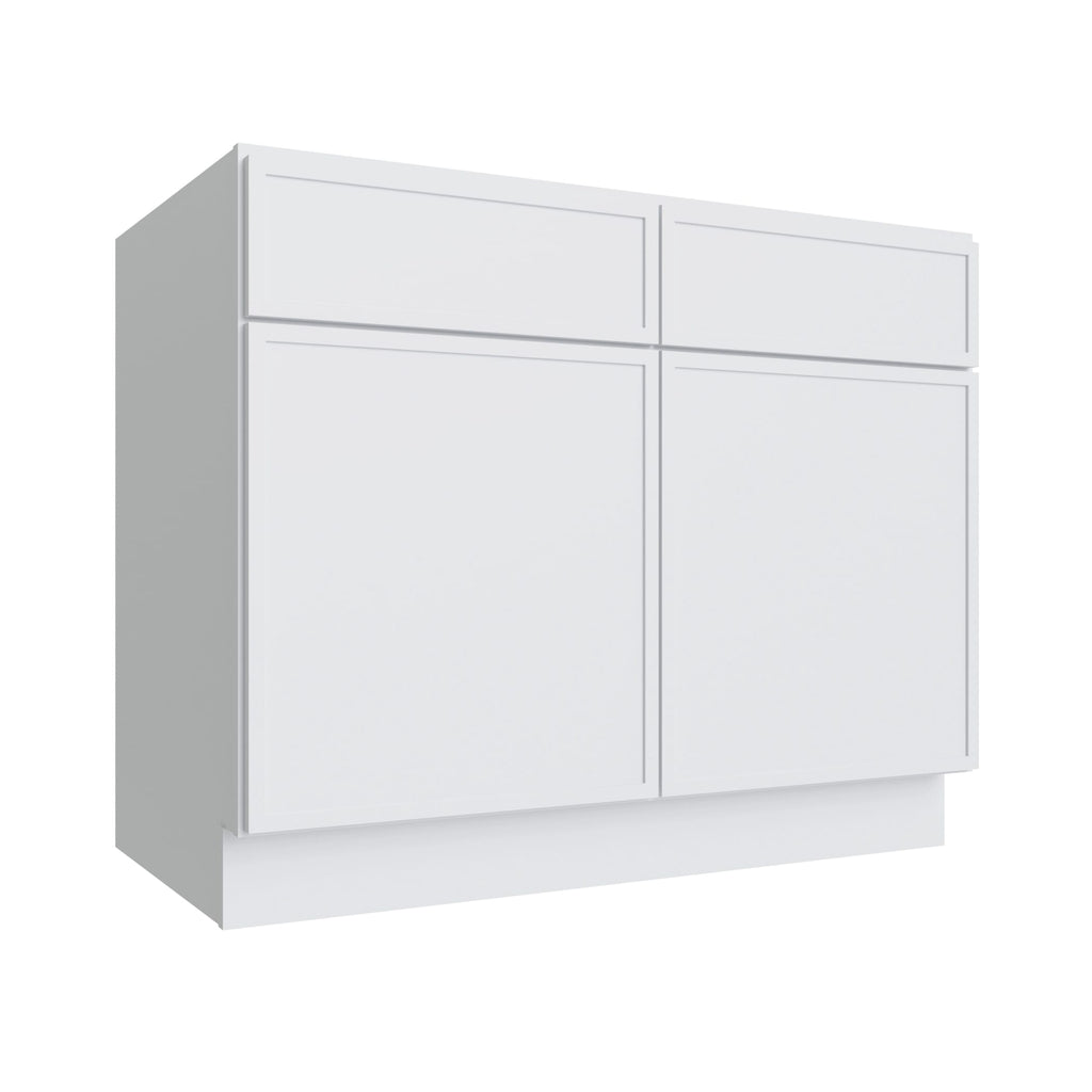 KCD Oslo White Double Door Standard Base Cabinet - 42" W - product photo