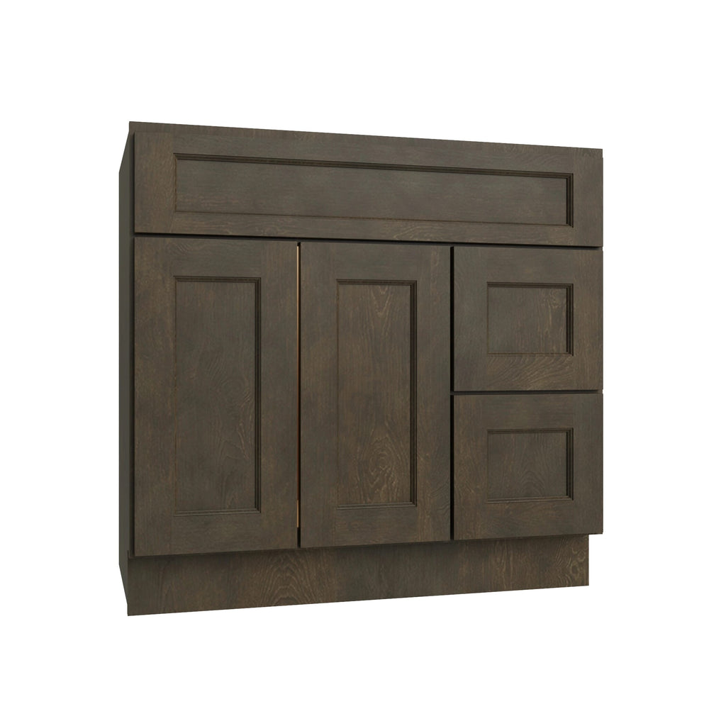 KCD Brooklyn Slate Vanity Sink Base Right Drawer Stacking Cabinet - 36" W - product photo