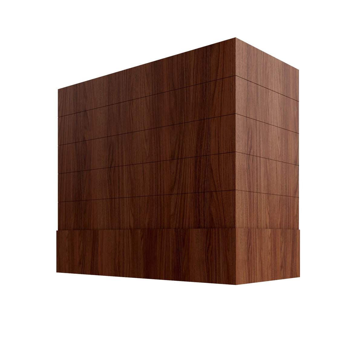KCD Oslo Classic Walnut Box Hood with Shiplap Walnut Band - 42" W x 36" H - product photo