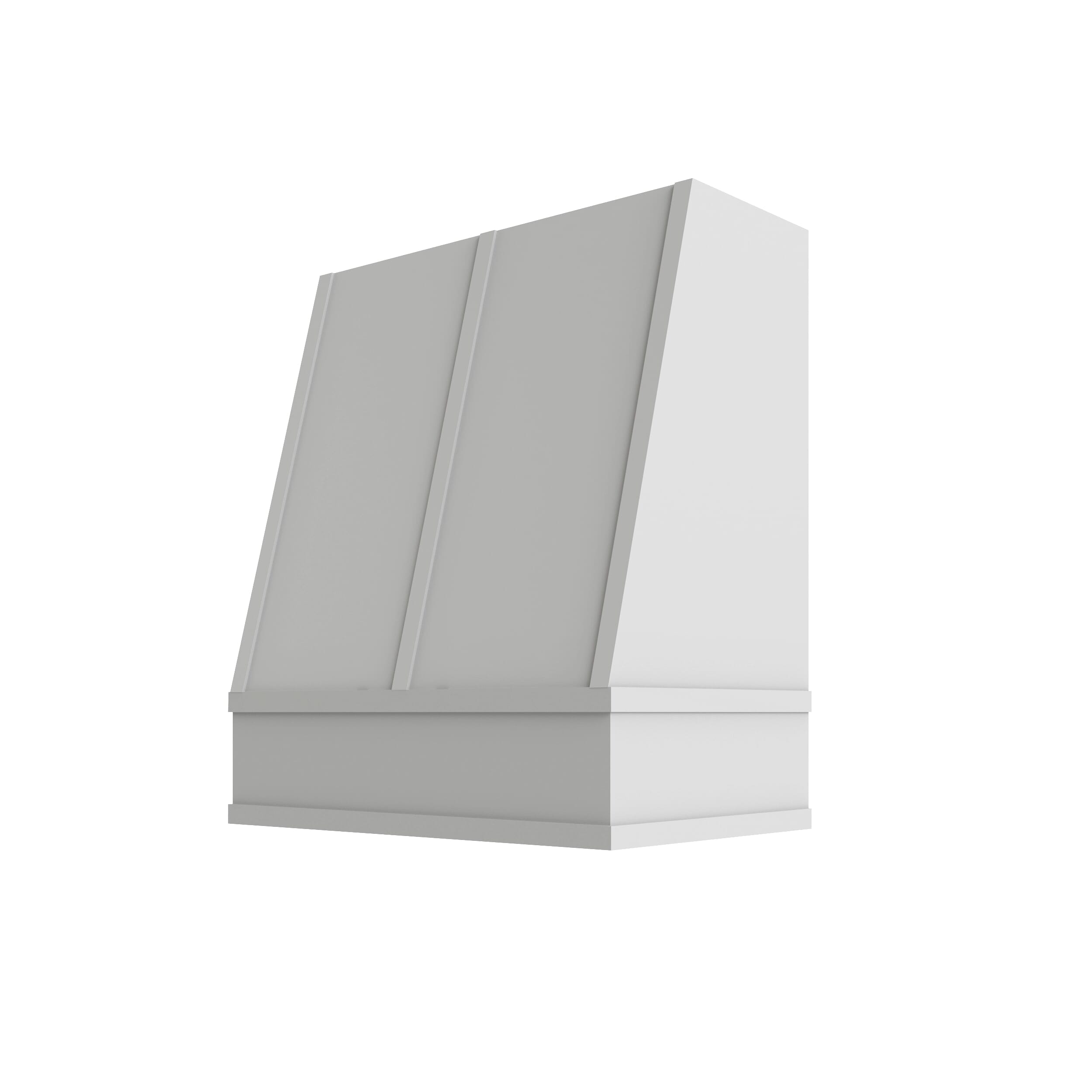 KCD Essential White Angled Hood with Strapping Flat Trim - 30" W x 48" H - product photo