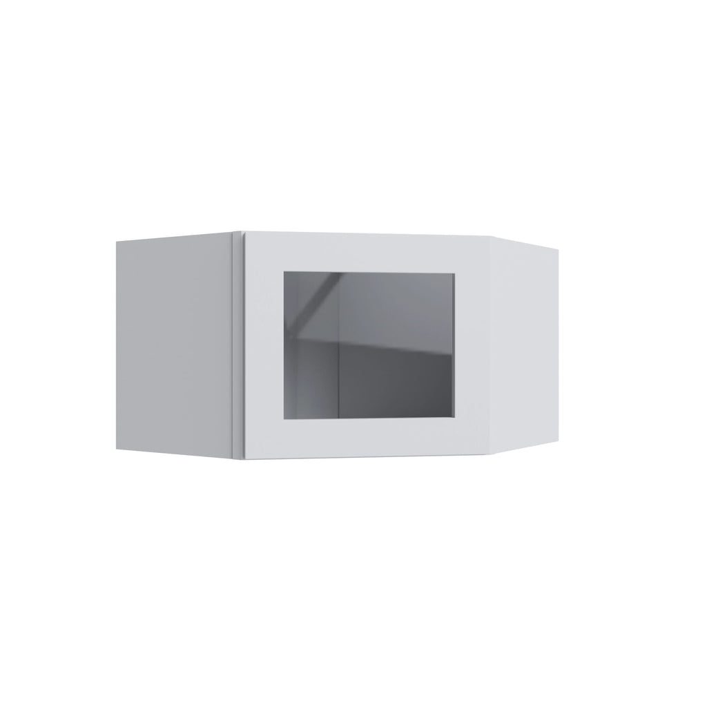KCD Shaker Designer White 15" Corner Wall Stacking Cabinets - 24" W - product photo