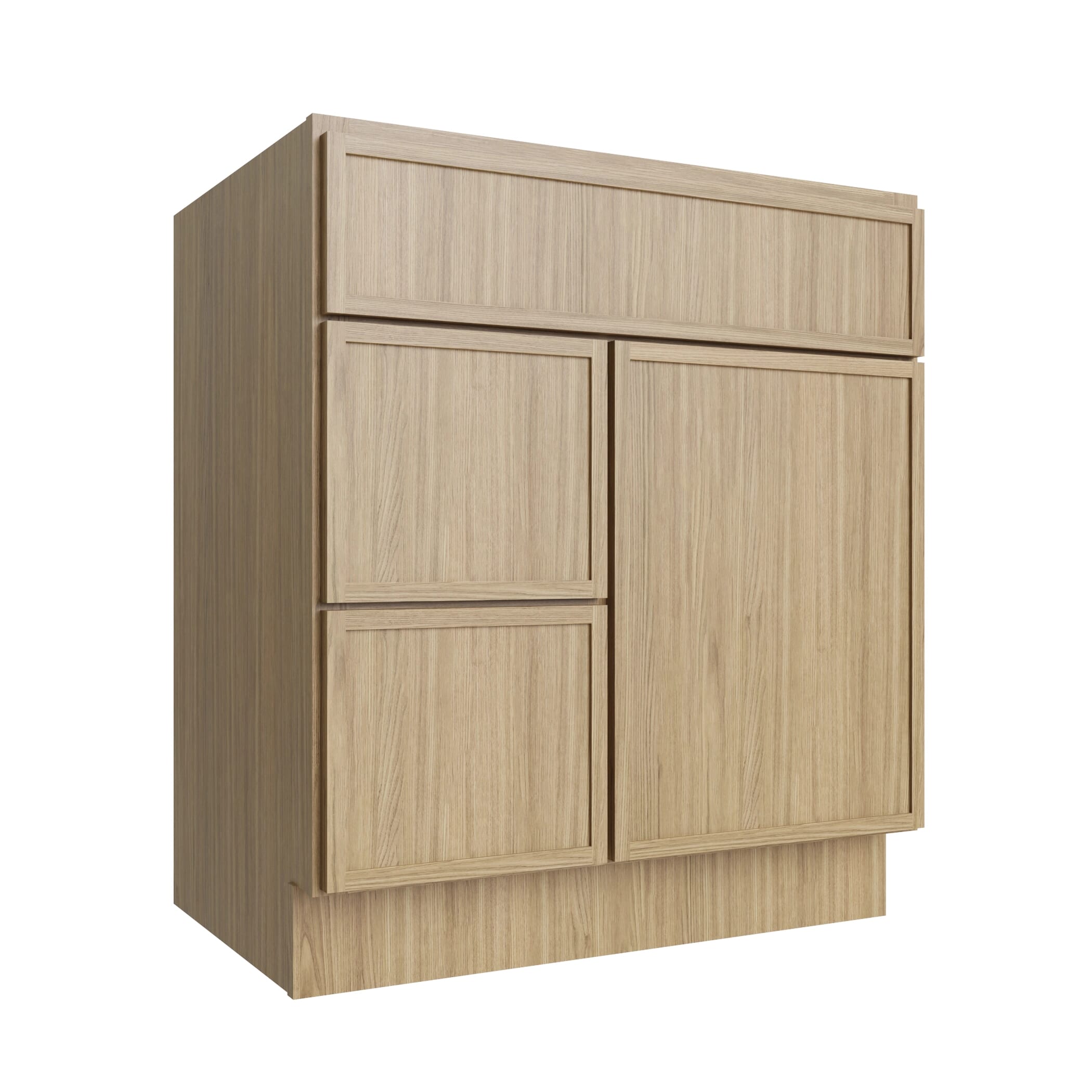 KCD Oslo Oak Vanity Sink Base Left Drawer Stacking Cabinet - 30" W - product photo