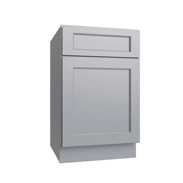 KCD Brooklyn Modern Gray Single Door Standard Base Cabinet - 15" W