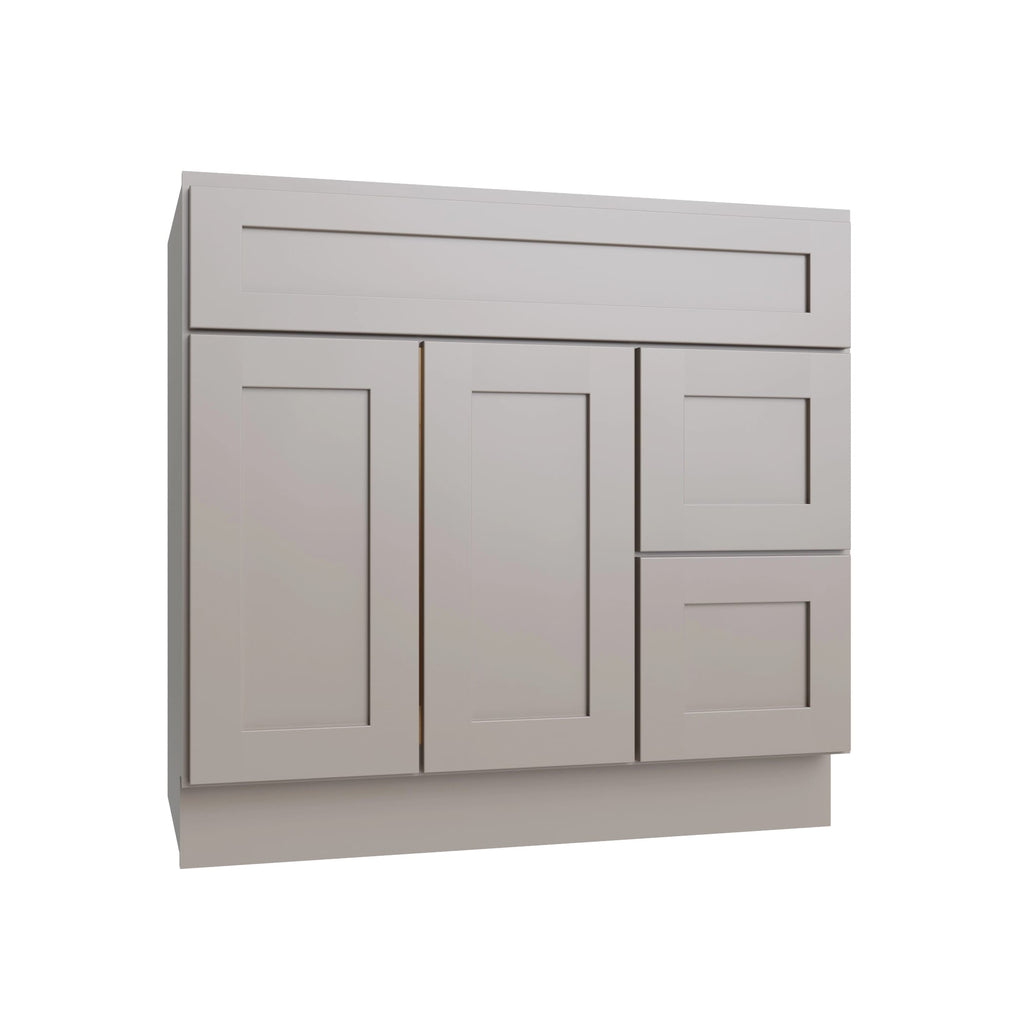 KCD Shaker Sand Vanity Sink Base Right Drawer Stacking Cabinet - 36" W - product photo