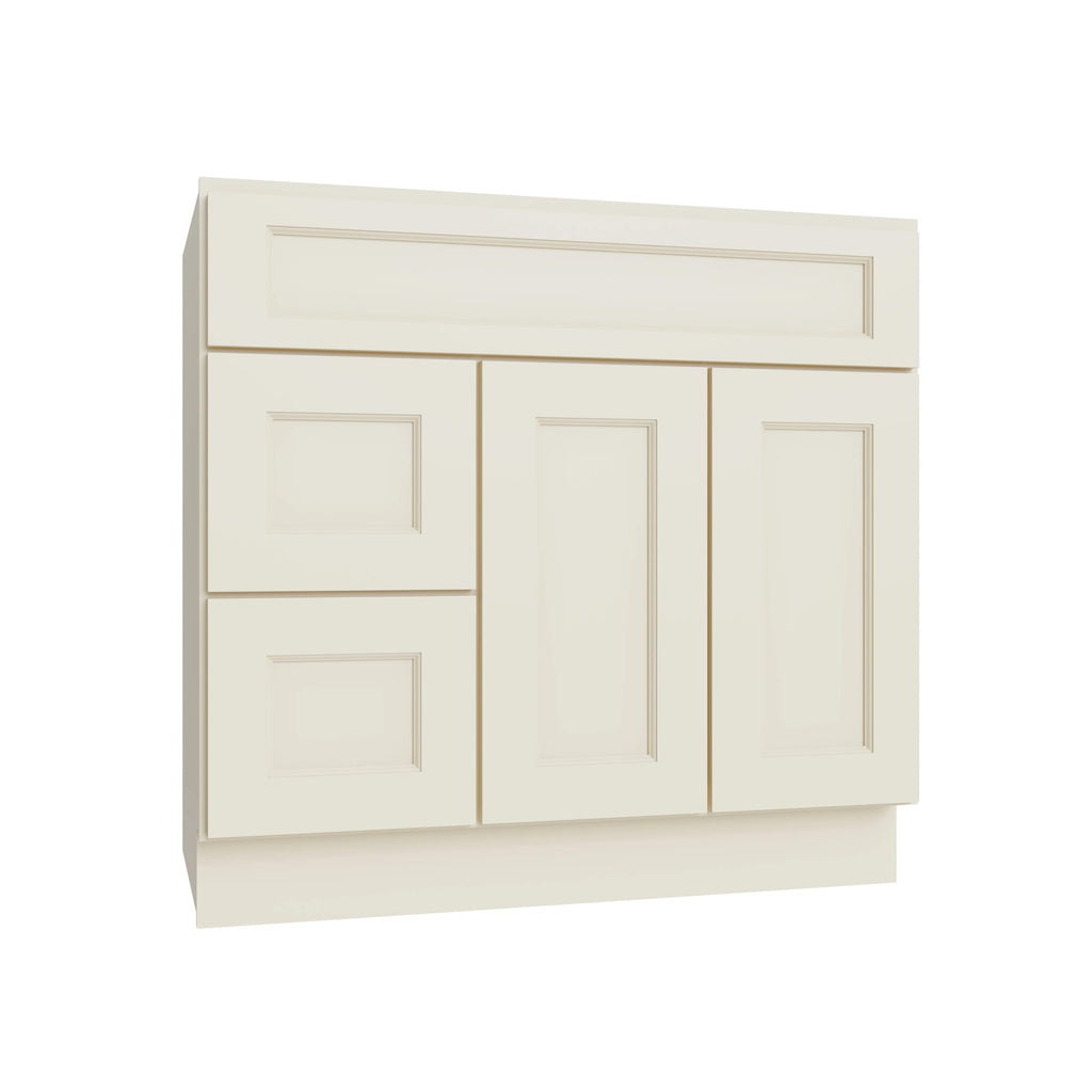 KCD Brooklyn Pearl Vanity Sink Base Left Drawer Stacking Cabinet - 36" W - product photo