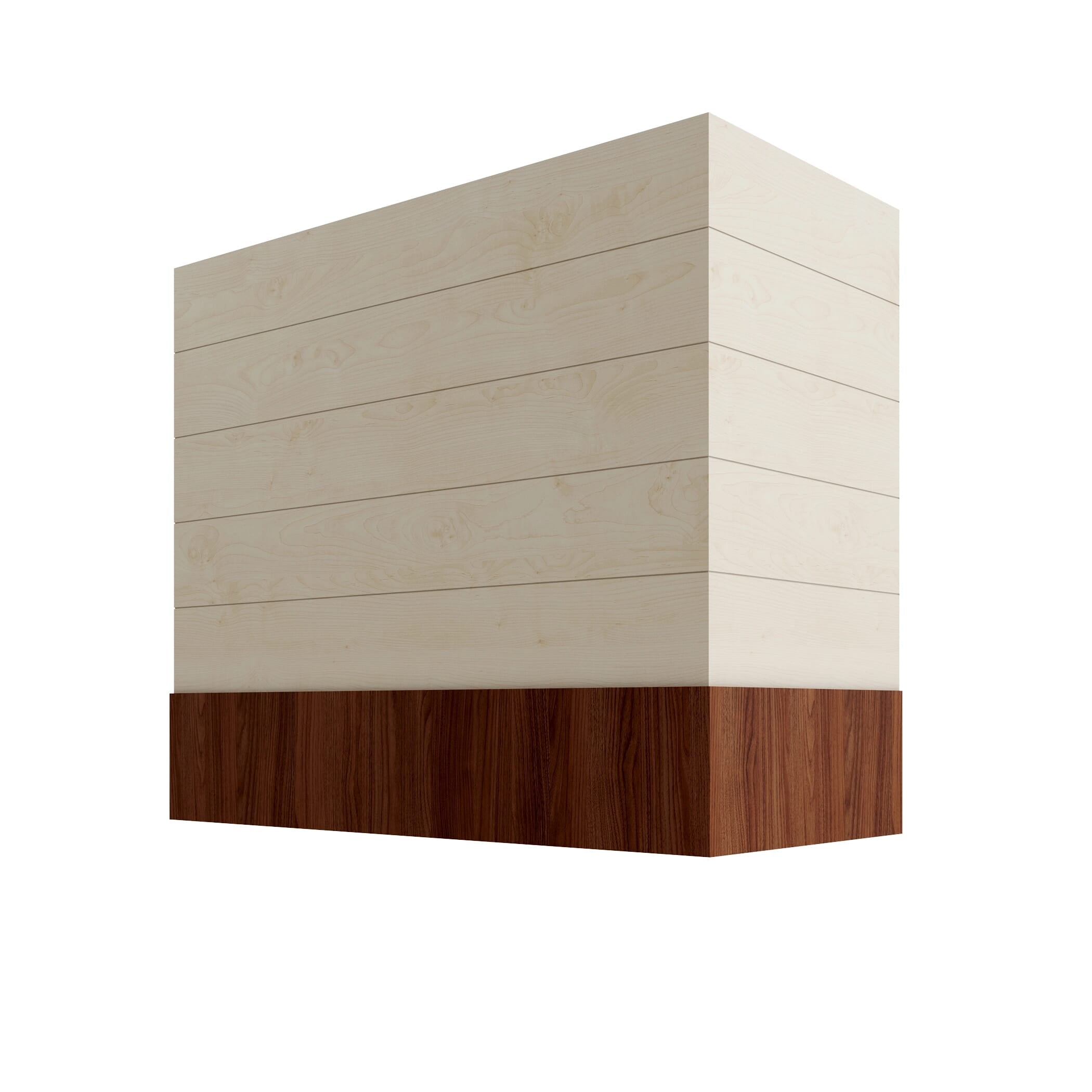 KCD Raw Box Hood with Shiplap Walnut Band - 36" W x 36" H - product photo