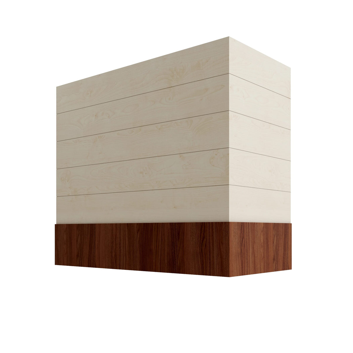 KCD Raw Box Hood with Shiplap Walnut Band - 48" W x 36" H - product photo