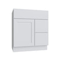 KCD Shaker Designer White Slab Vanity Sink Base Right Drawer Stacking Cabinet - 30" W - product photo