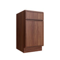KCD Oslo Classic Walnut Single Door Base Vanity - 15" W - product photo