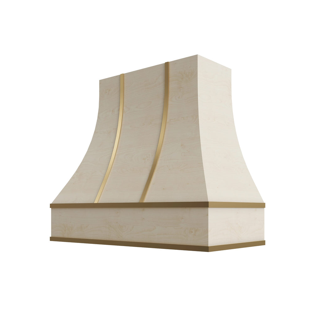 KCD Raw Curved Hood with Brass Strapping - 36" W x 36" H - product photo