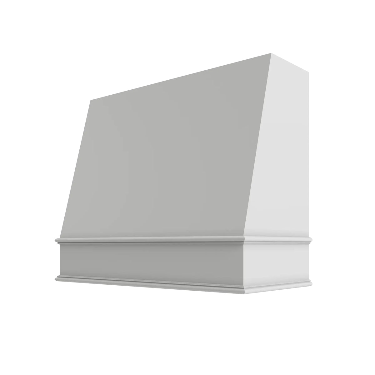 KCD Essential White Angled Hood Classic Trim - 42" W x 36" H - product photo