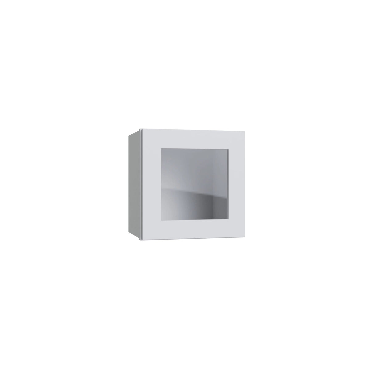 KCD Shaker Designer White 15" Wall Stacking Cabinets with Glass - product photo