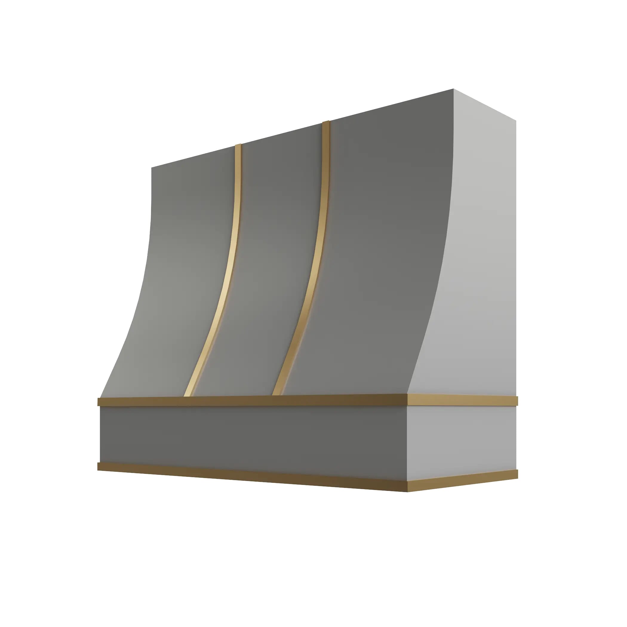 KCD Essential Gray Sloped Hood with Brass Strapping - 42" W x 36" H - product photo