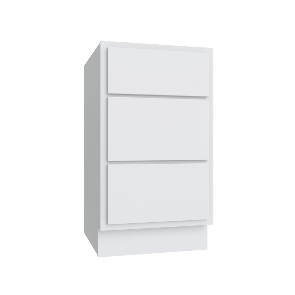 KCD Essential White Vanity Drawer Base - 15" W x 32.5" H x 21" D - Reduced Height - product photo